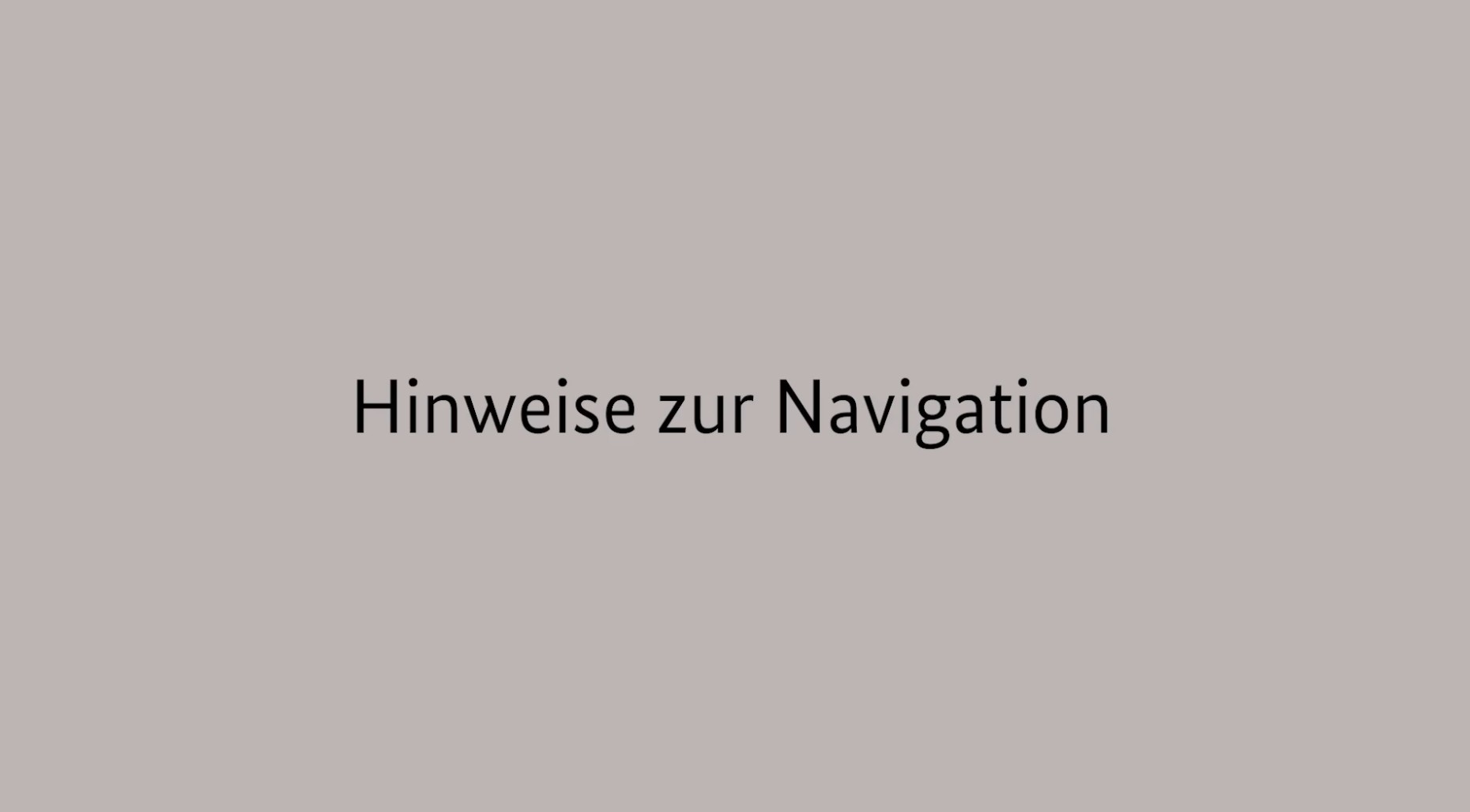 Screenshot Hinweise zur Navigation